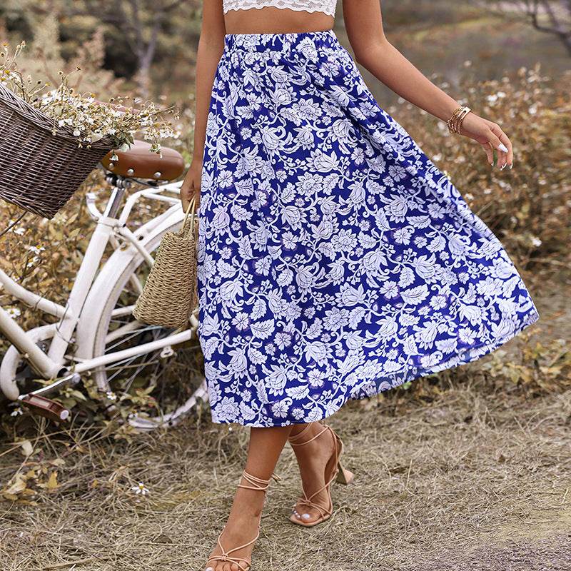 New Spring And Summer High Waist  floral Midi Skirt - www.Shopthatapp.com