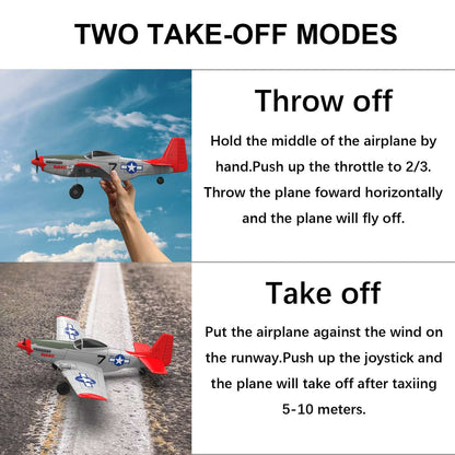 Mustang P51D 2CH Beginner RC Airplane with Gyro Stabilizer for Kids - www.Shopthatapp.com