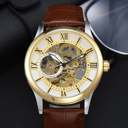 Men's Mechanical Watch Roman Scale Waterproof Fashion Business - www.Shopthatapp.com