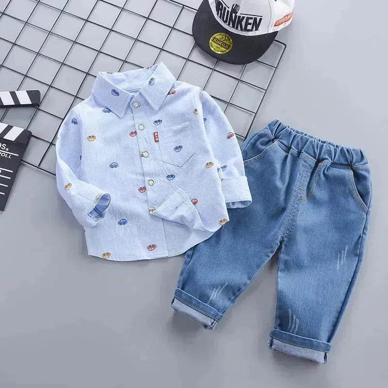 Children's Clothing Autumn Clothing Casual Long sleeve Shirt Two-piece for Boys - www.Shopthatapp.com