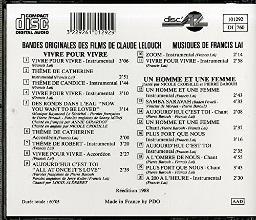 Bandes originales des films de Claude Lelouch - Vivre Pour Vivre / Un Homme Et Une Femme - www.Shopthatapp.com