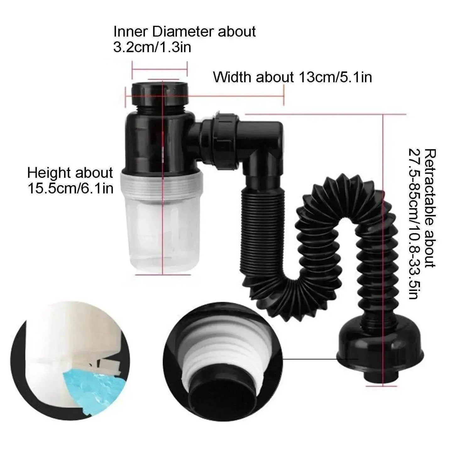 Universal  Kitchen Bathroom Sink Drain Pipe Set Retractable Sewer Drainage Water Hose Wash Basin Drainer  Plumbing Fittings. - www.Shopthatapp.com