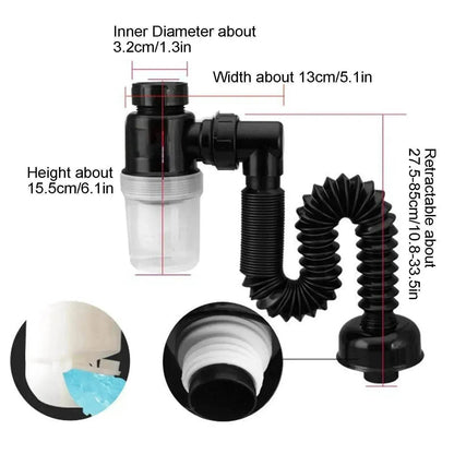 Universal  Kitchen Bathroom Sink Drain Pipe Set Retractable Sewer Drainage Water Hose Wash Basin Drainer  Plumbing Fittings. - www.Shopthatapp.com