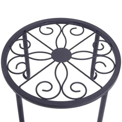 Metal Plant Stand 4 In 1 Potted Irons Planter Supports Floor Flower Pot Round Rack Display - www.Shopthatapp.com