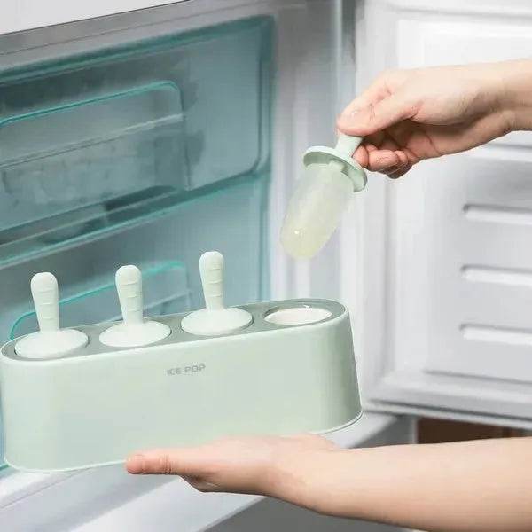 4 Cavities Reusable Silicone Popsicle Mold Maker DIY ice cream mold - www.Shopthatapp.com
