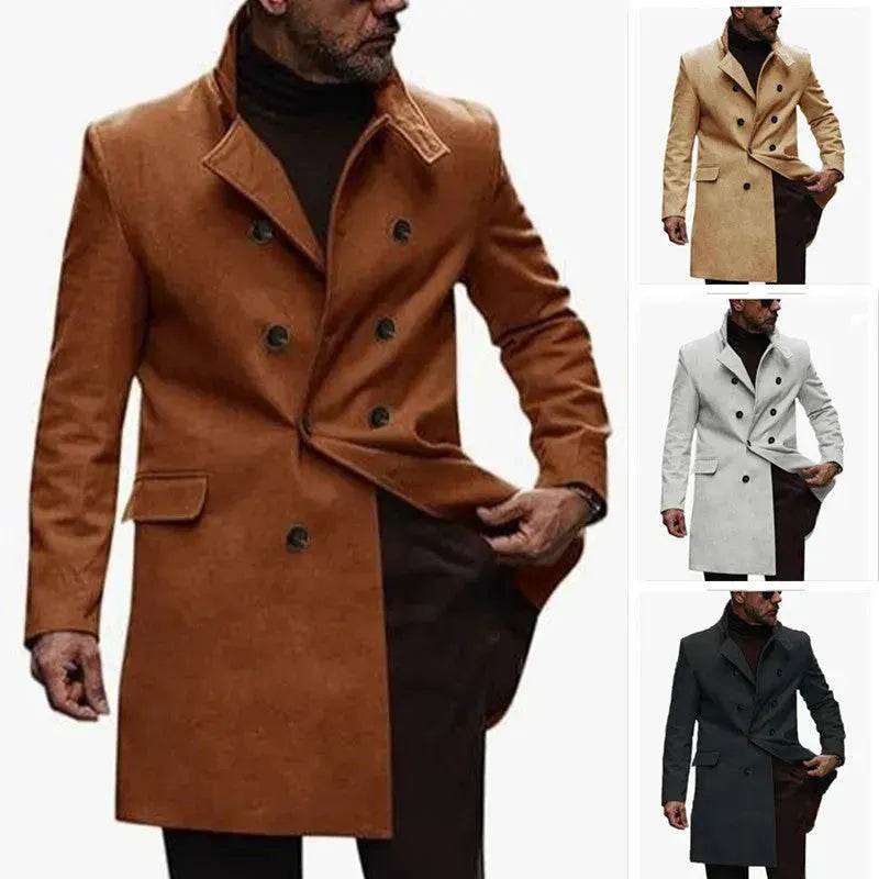 Warm Autumn Winter  Lapel Casual long  Business Coat for Men - www.Shopthatapp.com