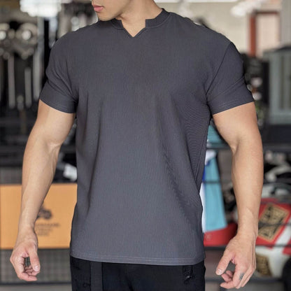 Anti Wrinkle Men Short Sleeve Active wear T-shirt for Workout Gym trainings - www.Shopthatapp.com