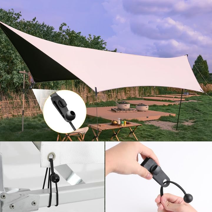 Tarpaulin Clips with 4mm Tarpaulin Ties for Camping Cargo Car Boat 10 Pack - www.Shopthatapp.com