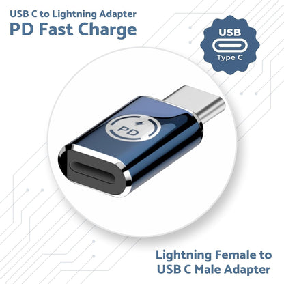 Adaptateur iOS vers USB C 35 W PD Charge ultra rapide pour iPhone avec port d'alimentation USB C