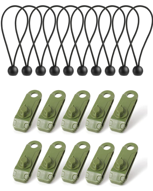 Lot de 10 attaches pour bâche de camping, cargo, voiture, bateau, 4 mm