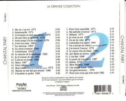 Chantal Pary / La grande collection (compilation) - CD (Used) - www.Shopthatapp.com