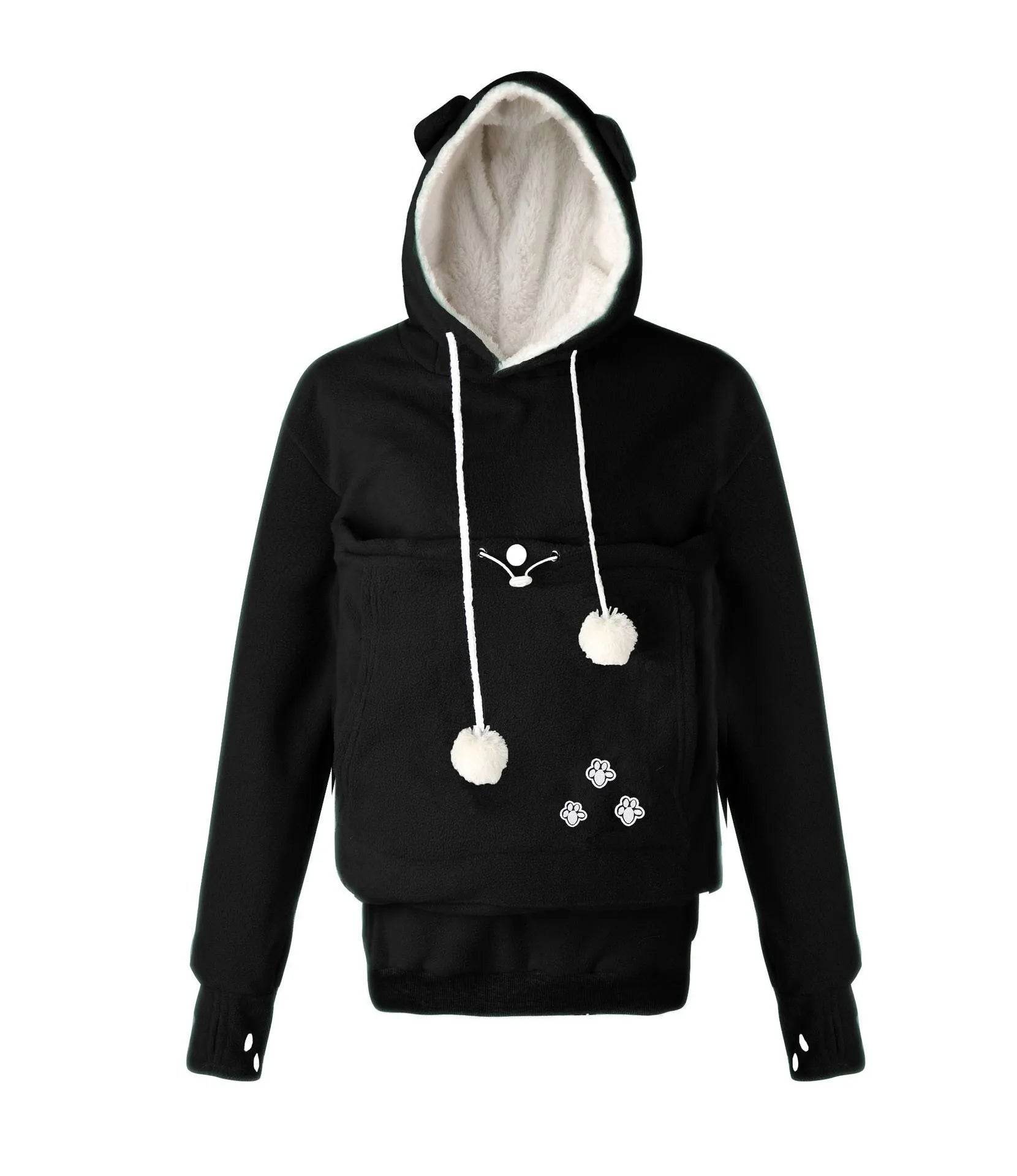 Sweatshirt With Pockets – Women’s Casual Solid Cat Lover Hoodie - www.Shopthatapp.com
