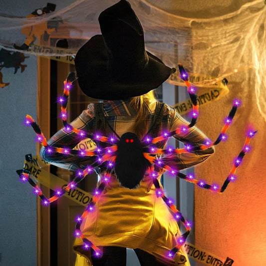 Halloween Spider Backpack Nine LED Modes Plush Sugar Bag - www.Shopthatapp.com
