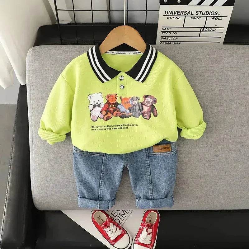 Cartoon Printed Children's Hoodie Shirt And Pants Set Two piece for boys - www.Shopthatapp.com