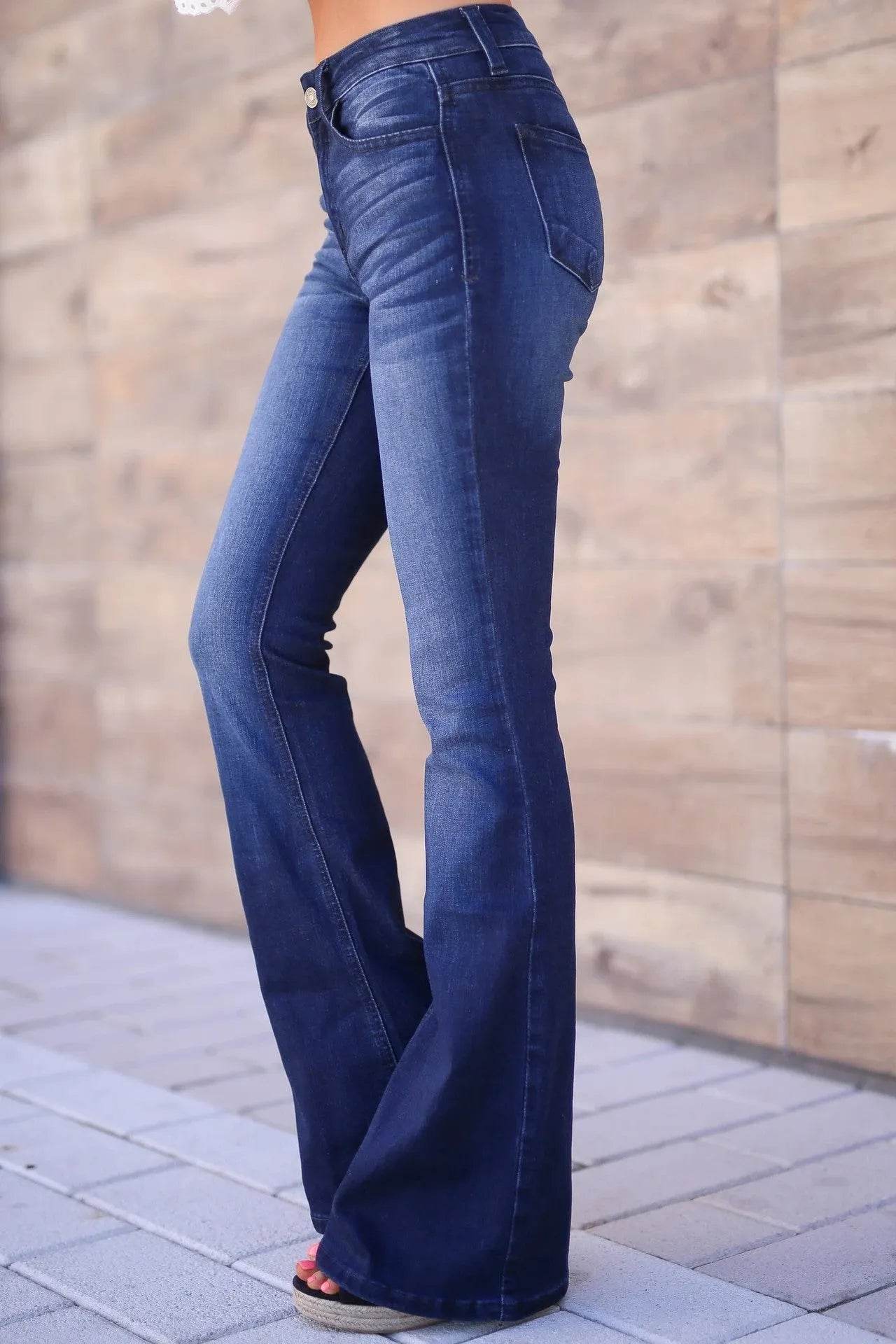 Women's mid-rise trousers bootcut jeans - www.Shopthatapp.com