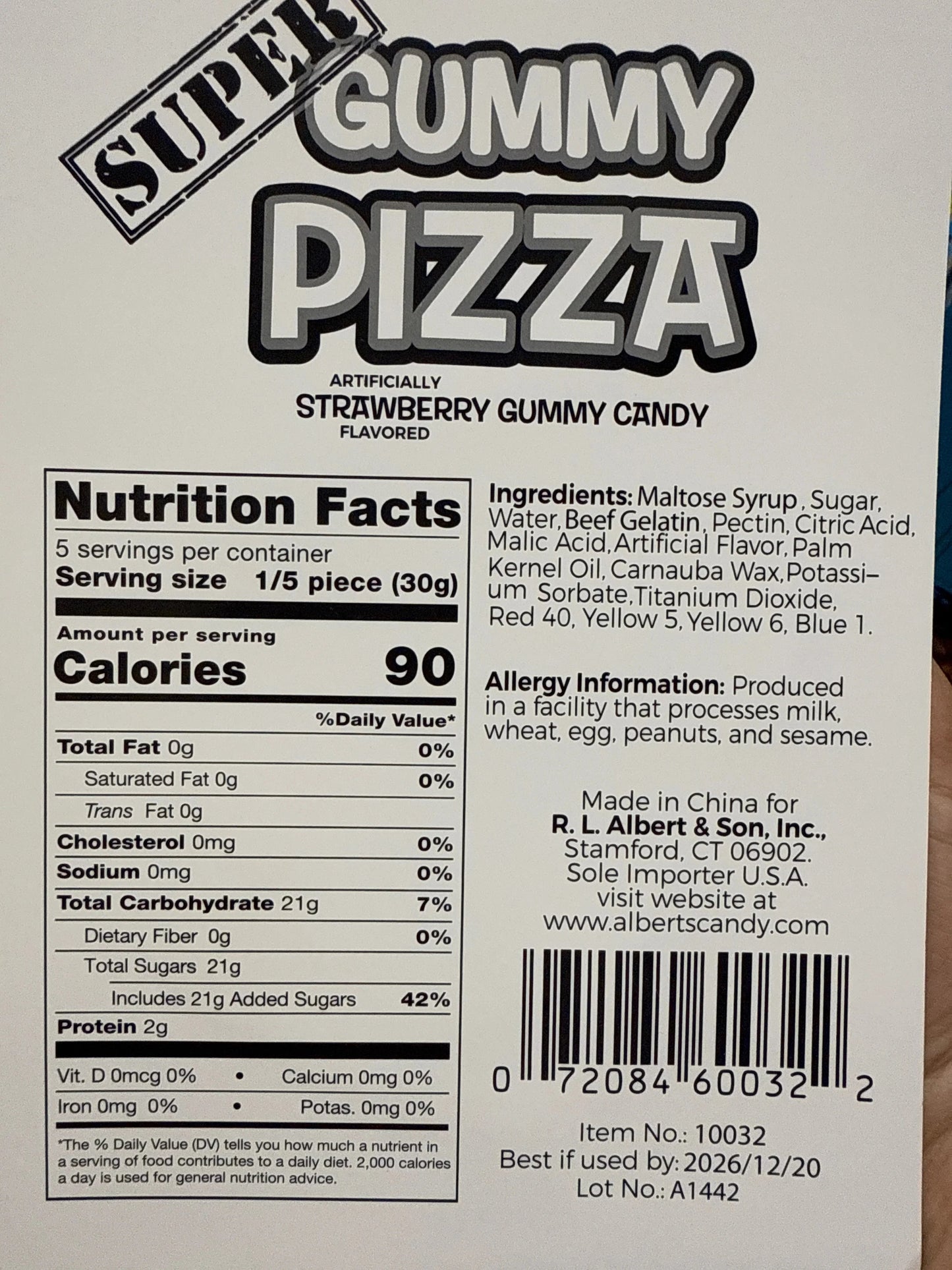 Super Gummy Pizza Candy 150G - U.S Edition - www.Shopthatapp.com