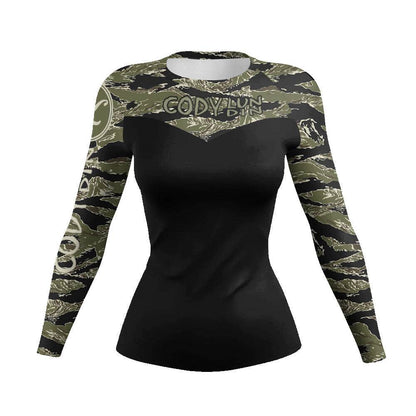 Printed Slim Fit Long Sleeve Workout Tops for Women - www.Shopthatapp.com