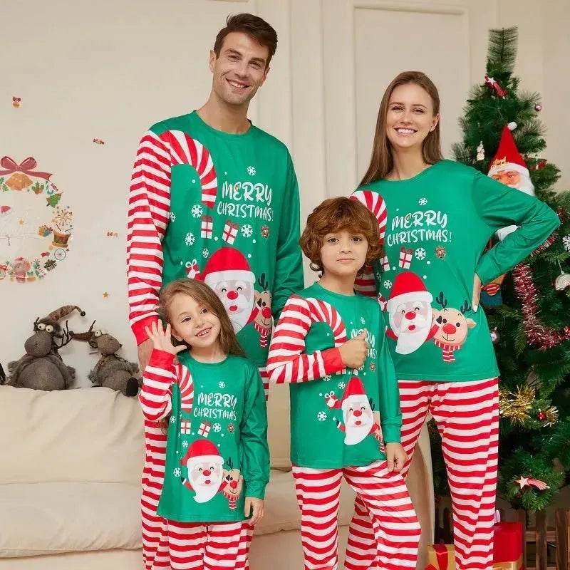 Cartoon Santa Claus Letter Printing Parent-child Christmas Pajamas Home Wear Suit - www.Shopthatapp.com