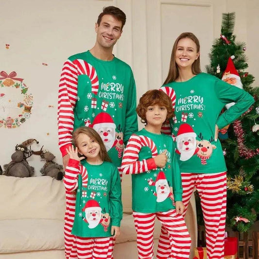 Cartoon Santa Claus Letter Printing Parent-child Christmas Pajamas Home Wear Suit - www.Shopthatapp.com