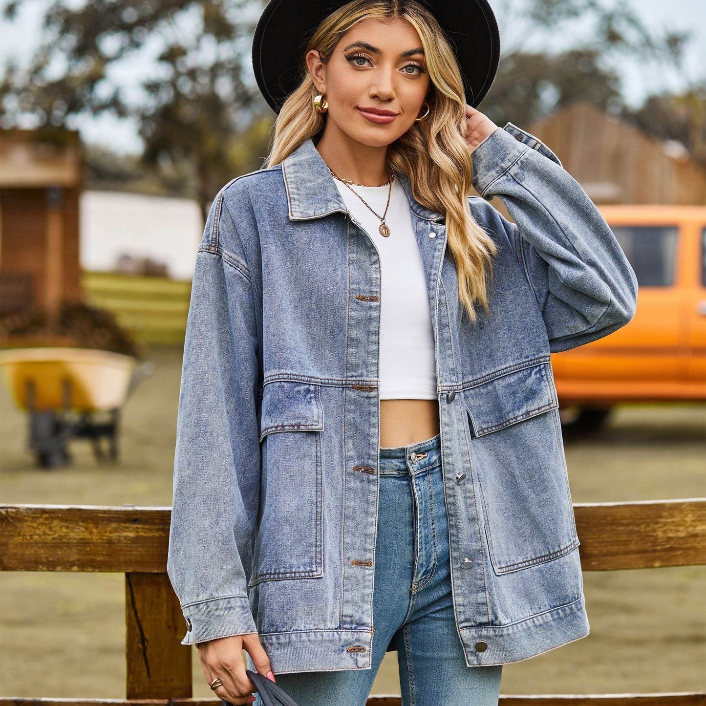 Casual Jean Jacket – Street Fashion Loose Fit Denim - www.Shopthatapp.com