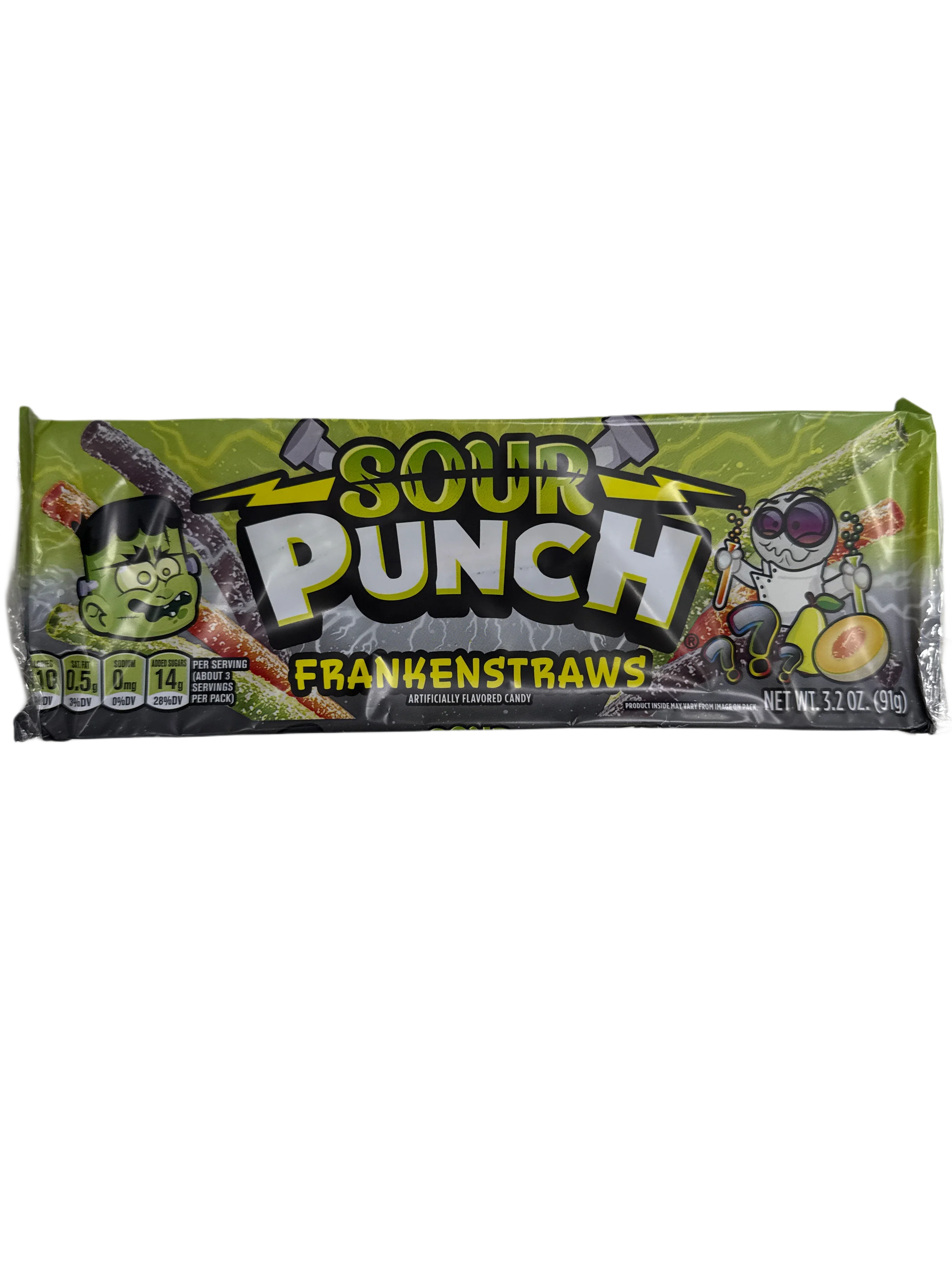 Sour Punch Halloween Frankenstraws Rope Candy 91G - U.S Edition - www.Shopthatapp.com