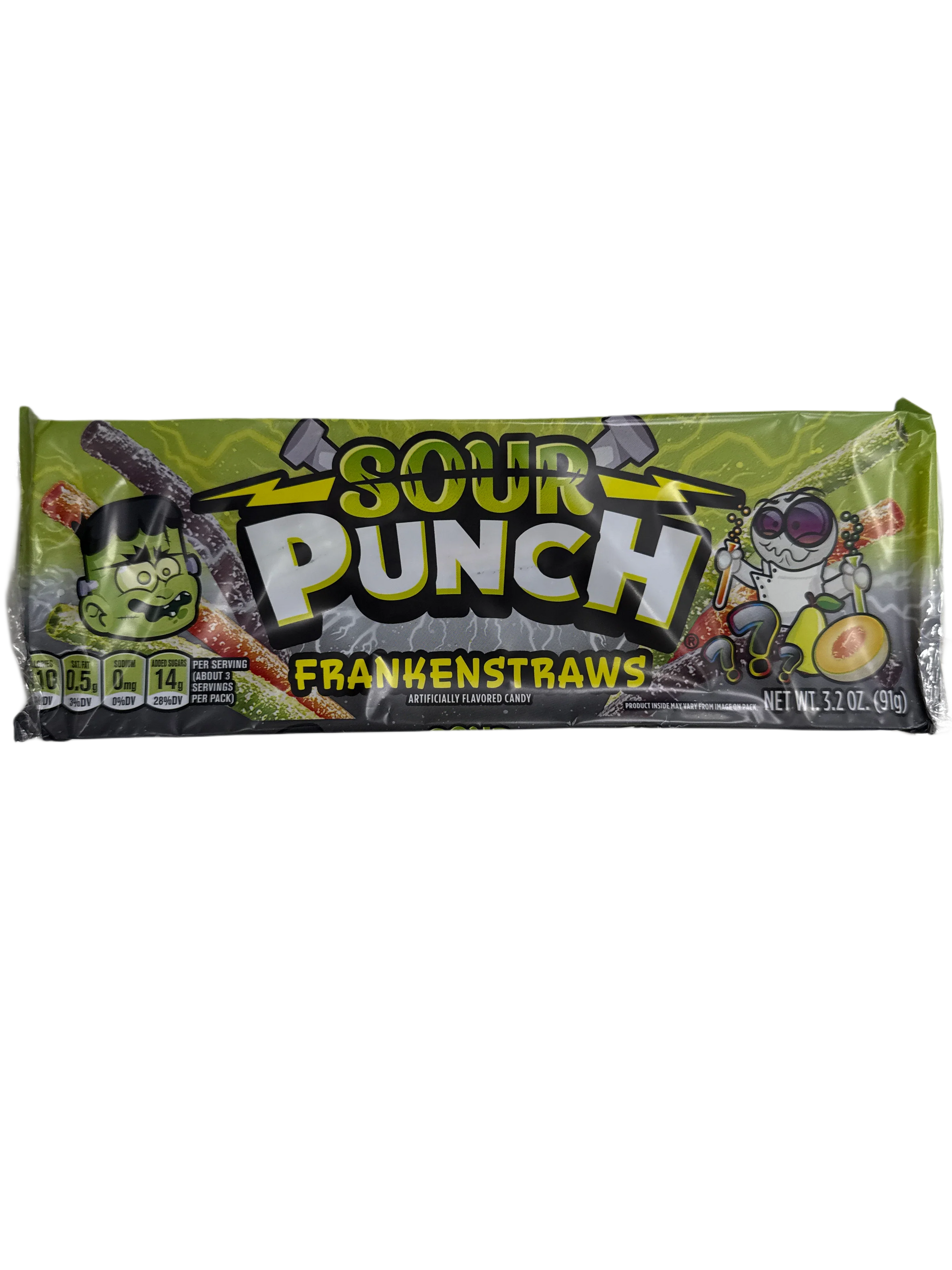Sour Punch Halloween Frankenstraws Rope Candy 91G - U.S Edition - www.Shopthatapp.com
