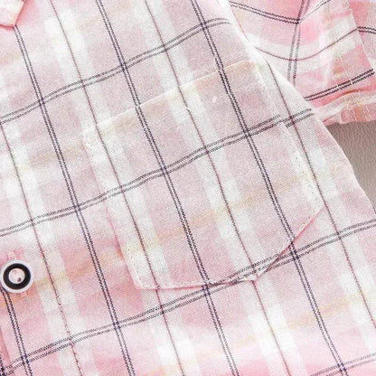 Children's Striped Shirt Denim Shorts Two-piece Set - www.Shopthatapp.com