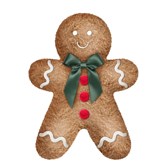 Coussin en tissu Teddy en forme de bonhomme en pain d'épices