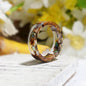 Handmade DIY romantic dry flower Real wood resin ring gold / silver paper inside ring women wedding party ring gifts for the lover - www.Shopthatapp.com