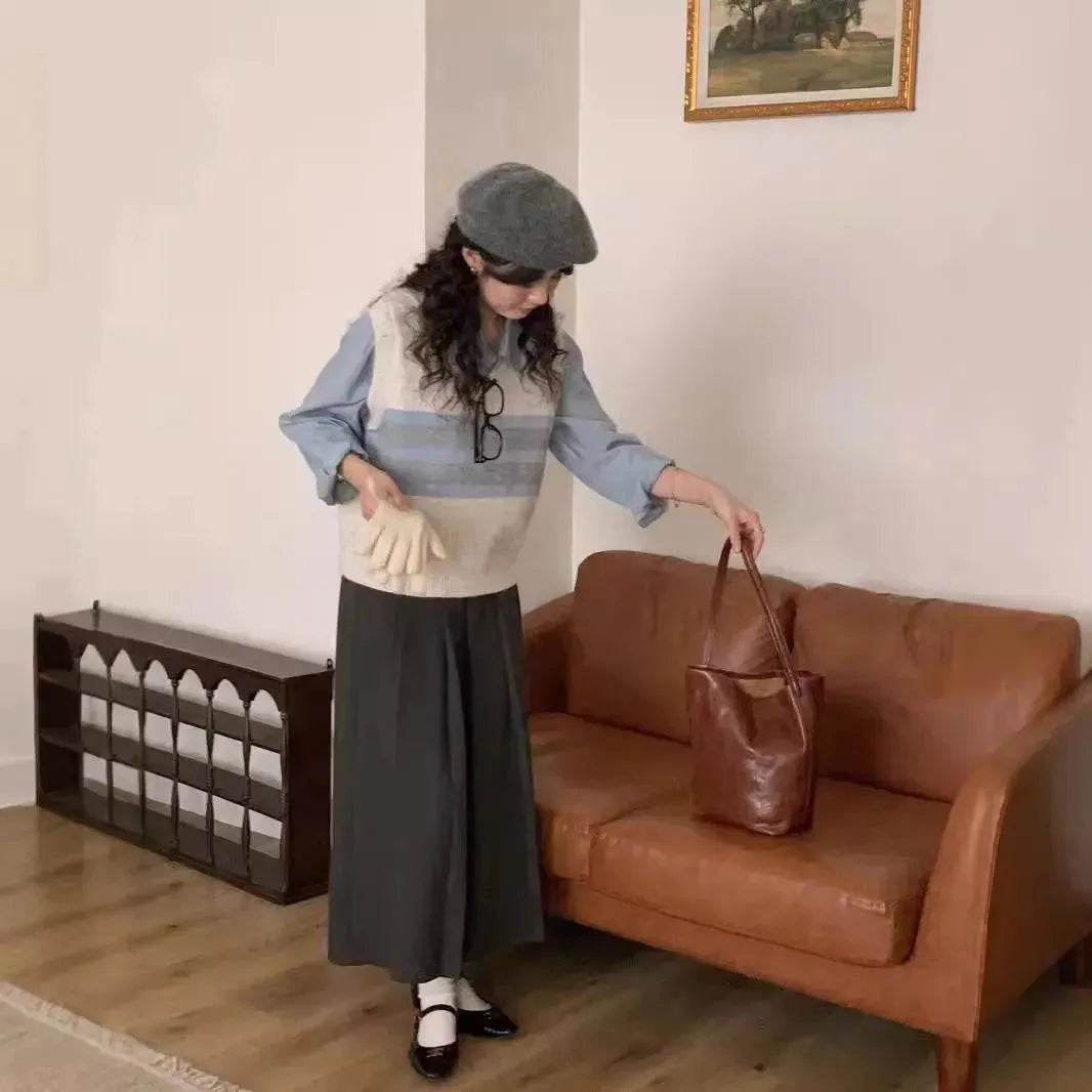 Cashmere Sleeveless V-neck Knitted Sweater Vest top for women - www.Shopthatapp.com