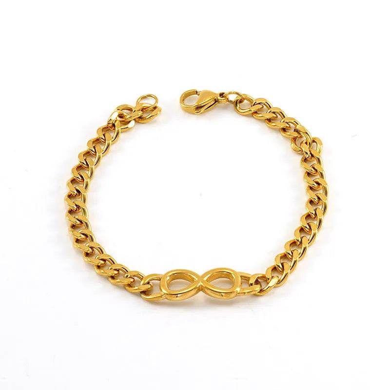 Fashion Stainless Steel Cuban Link Chain Bracelet Numbers - www.Shopthatapp.com