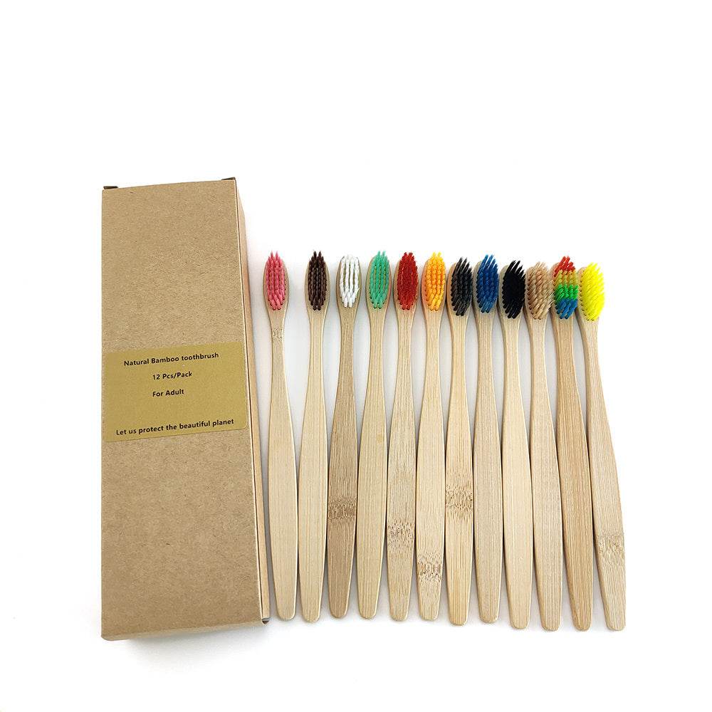 Eco friendly 12 Bamboo toothbrushes - www.Shopthatapp.com
