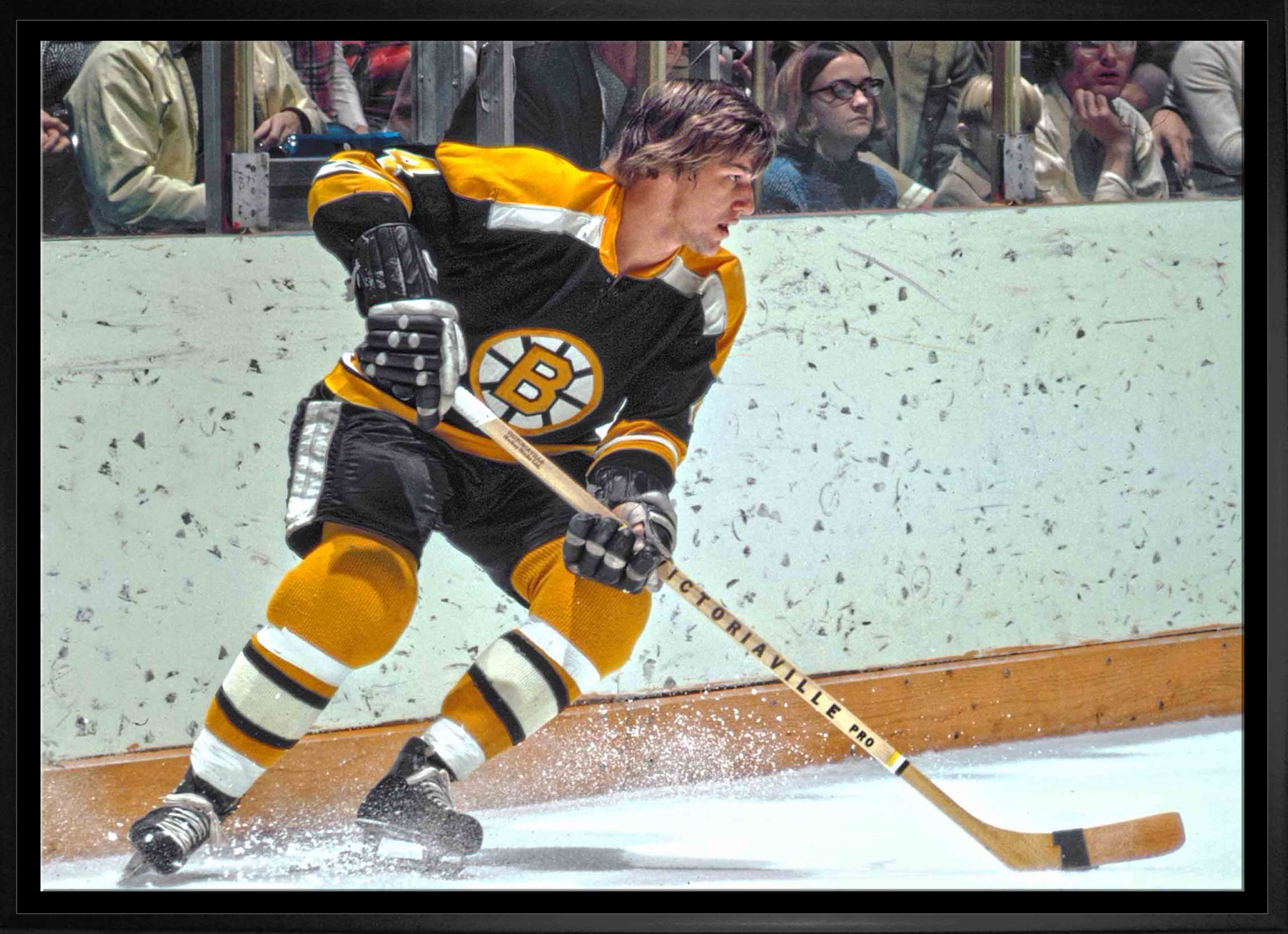 Bobby Orr Boston Bruins Framed 20x29 Skating Black Jersey Canvas - www.Shopthatapp.com