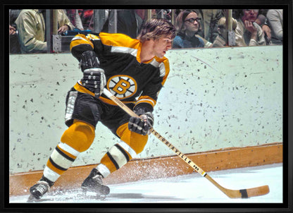 Bobby Orr Boston Bruins Framed 20x29 Skating Black Jersey Canvas - www.Shopthatapp.com