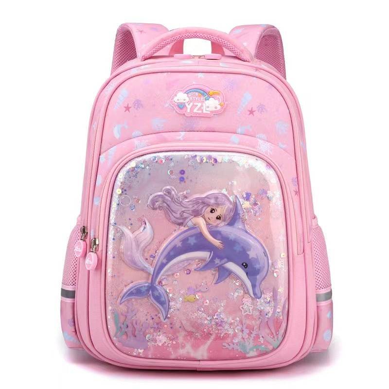 Primary School Cute Cartoon Mermaid Girls Backpack - www.Shopthatapp.com