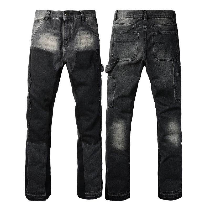 Denim Non-elastic Slim Fit Bootcut Trousers Men Jeans - www.Shopthatapp.com