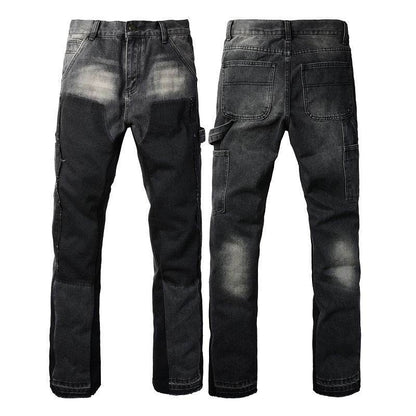 Denim Non-elastic Slim Fit Bootcut Trousers Men Jeans - www.Shopthatapp.com