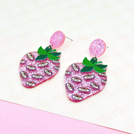 Halloween Day Ornament Colorful Ghost Eyes Funny Acrylic Earrings For Women - www.Shopthatapp.com