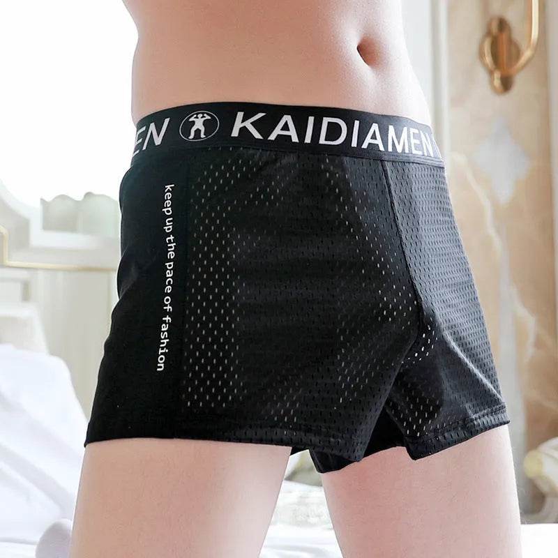 Men's Ice Silk Mesh Breathable KAIDIAMEN Boxers underwear - www.Shopthatapp.com