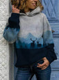 Hooded Long Sleeve Digital Printing Loose Casual Sweater For Women - www.Shopthatapp.com