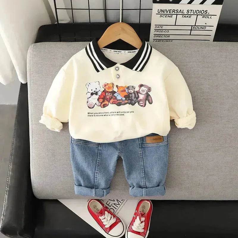 Cartoon Printed Children's Hoodie Shirt And Pants Set Two piece for boys - www.Shopthatapp.com