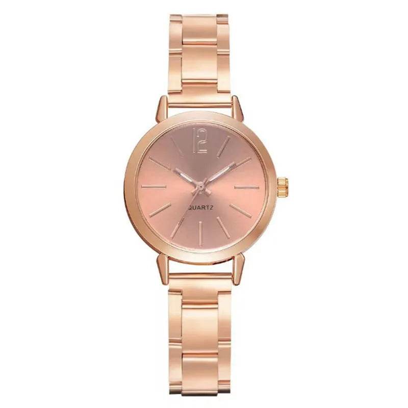 2pcs Narrow Strap Steel Strap Bracelet and  Quartz Watch women - www.Shopthatapp.com