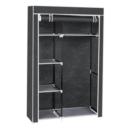 64 Portable Closet Storage Organizer Wardrobe Clothes Rack With Shelves Gray - www.Shopthatapp.com #
