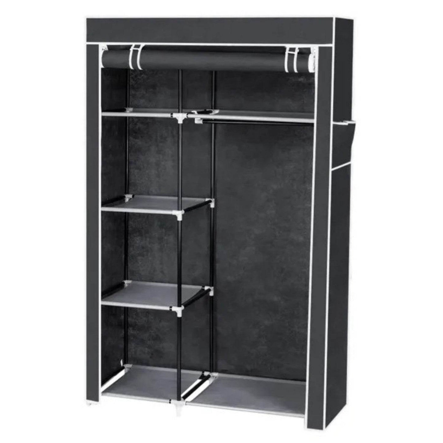 64 Portable Closet Storage Organizer Wardrobe Clothes Rack With Shelves Gray - www.Shopthatapp.com #