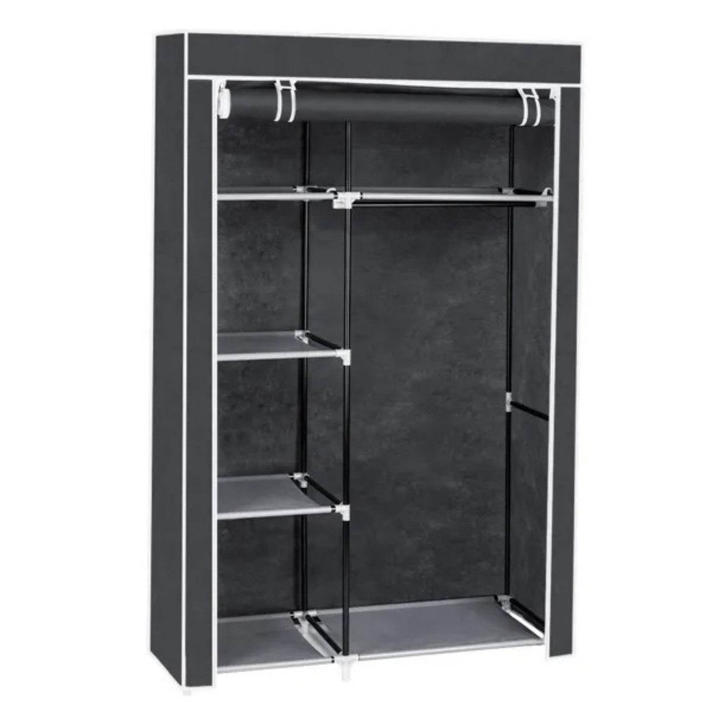64 Portable Closet Storage Organizer Wardrobe Clothes Rack With Shelves Gray - www.Shopthatapp.com #