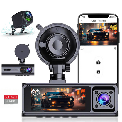 LDAS A20 Dash Cam WiFi , 2.5K Car Camera, Dashcams with App, Night Vision, G-Sensor, Loop Recording, 24H Parking Mode, Free 128G SD Card, Support 256GB Max (Black) - www.Shopthatapp.com