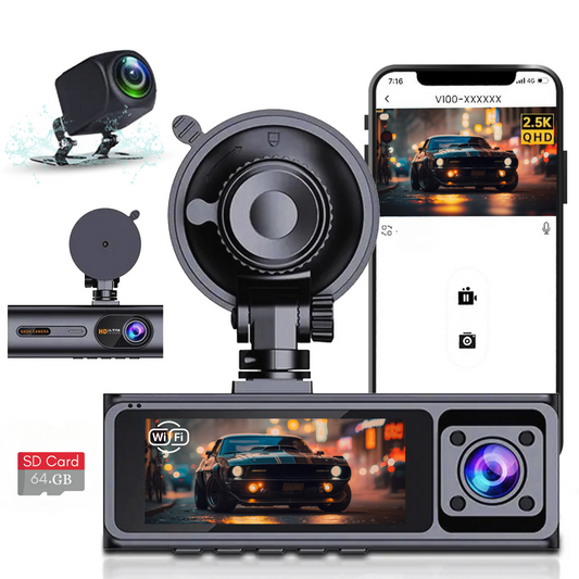 LDAS A20 Dash Cam WiFi , 2.5K Car Camera, Dashcams with App, Night Vision, G-Sensor, Loop Recording, 24H Parking Mode, Free 128G SD Card, Support 256GB Max (Black) - www.Shopthatapp.com