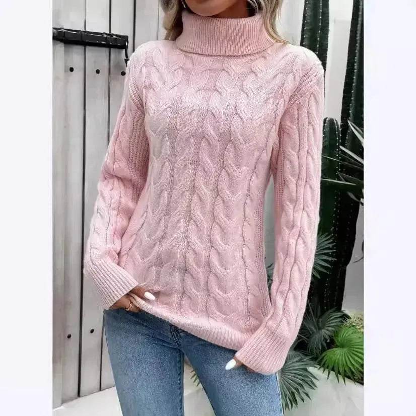Women's Cable-knit Turtleneck Sweater - www.Shopthatapp.com
