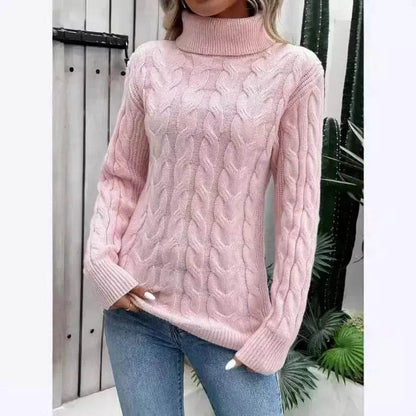 Women's Cable-knit Turtleneck Sweater - www.Shopthatapp.com