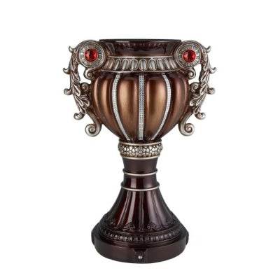 17.5 Tall  Delicata Urn-Shaped Decorative Vase, Bronze With Silver Accents - www.Shopthatapp.com